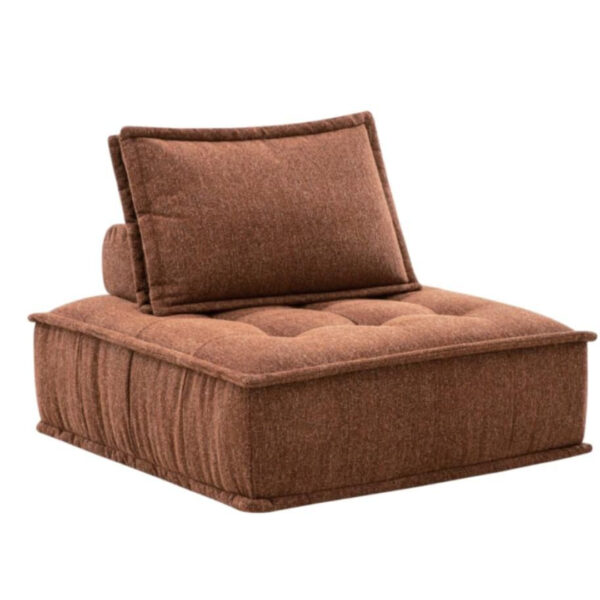 أريكة من القطن والكتان بمقعد واحد (برتقالي دافئ)