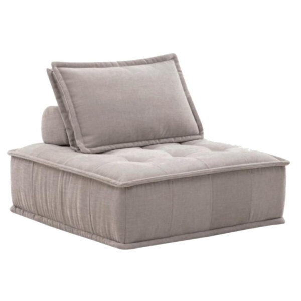 أريكة بمقعد واحد من القطن والكتان (بيج فاتح)