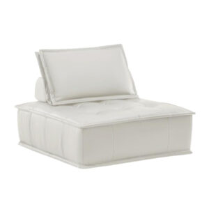 أريكة جلدية بمقعد واحد (بيج لؤلؤي)