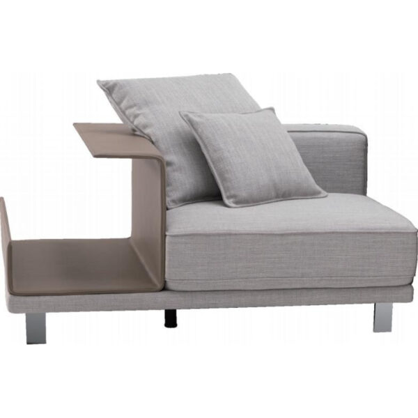 img1113 أريكة قماشية بمقعد واحد، مساحة تخزين واسعة (رمادي سحابي فضي)