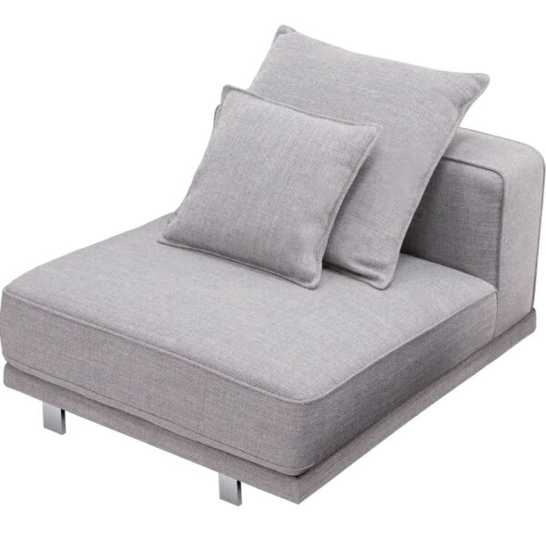 أريكة ذات مقعد واحد من القماش ​​(رمادي سحابي فضي)