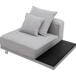 أريكة بمقعد واحد من القماش المتوسط ​​+ طاولة شاي (رمادي سحابي فضي)