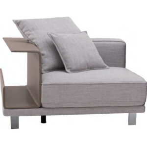 أريكة قماشية ضيقة بمقعد واحد، قابلة للتخزين من اليسار إلى اليمين (رمادي سحابي فضي)