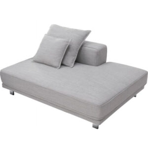 كنبة بمقعد واحد من القماش متوسط ​​الحجم + كنبة أميرة (رمادي سحابي فضي)