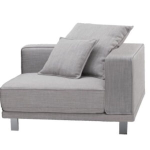 img1127 أريكة قماشية بمقعد واحد مع مسند ذراع (رمادي سحابي فضي)