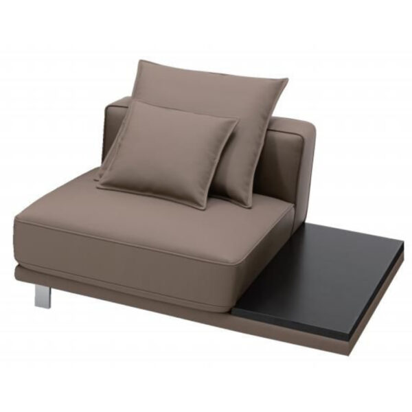 أريكة جلدية متوسطة الحجم بمقعد واحد + إبريق شاي يسار (قهوة مثلجة)