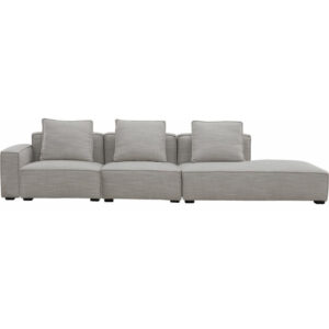 img2703 كنبة فنية من الكتان القطني، مقعد واحد + مقعدين، مع مسند ذراع (فضي، بيج)