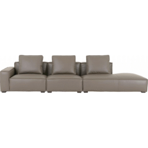 مسند ذراع أريكة جلدية بمقعد واحد أو مقعدين (لون كاكي رماد)