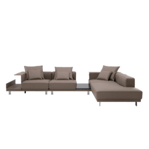 كنبة جلدية ضيقة بثلاثة مقاعد + سرير أميرة (قهوة مثلجة)