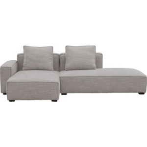 أريكة فنية من الكتان القطني بمقعدين + أريكة أميرة كبيرة (فضي، بيج)