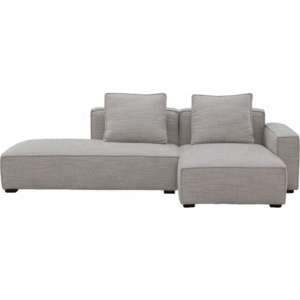 أريكة فنية من الكتان القطني بمقعدين + سرير الأميرة (فضي، بيج)