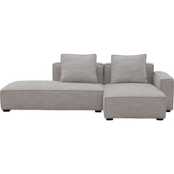 أريكة فنية من الكتان القطني بمقعدين + سرير الأميرة (فضي، بيج)