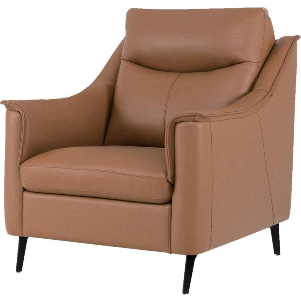 أريكة جلدية بمقعد واحد (برتقالي كهرماني)