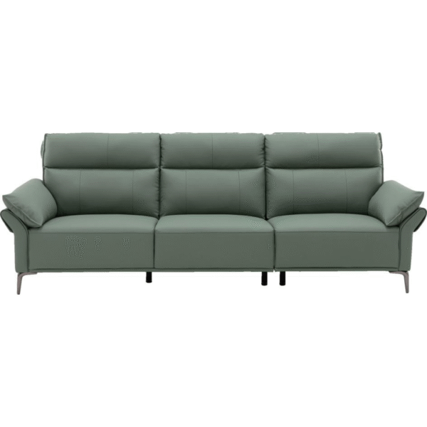 أريكة جلدية صغيرة بثلاثة مقاعد (لون أخضر كاميليا)