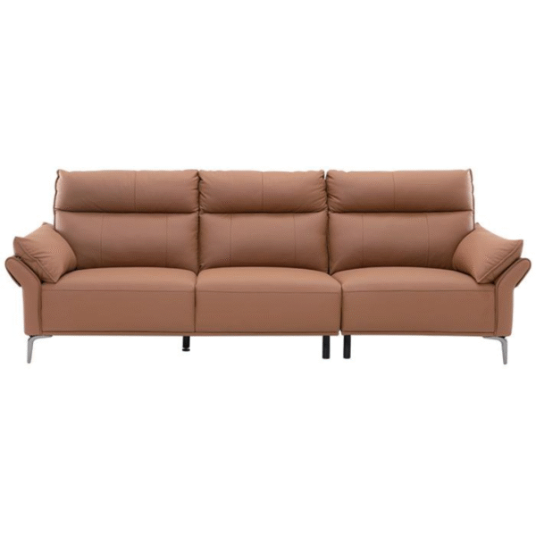 p22_99 أريكة جلدية بثلاثة مقاعد (برتقالي مرجاني)