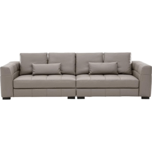 أريكة جلدية بثلاثة مقاعد (بيج)