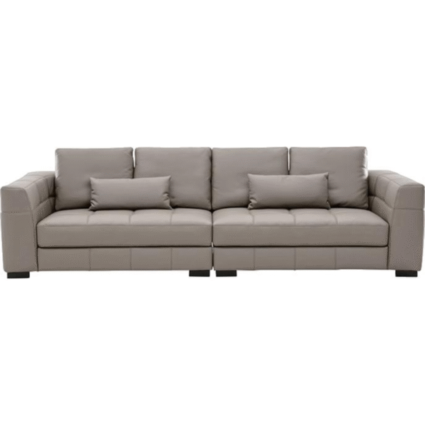 أريكة جلدية بأربعة مقاعد (بيج)