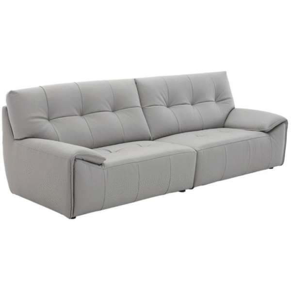 أريكة جلدية صغيرة بثلاثة مقاعد (رمادي فاتح)