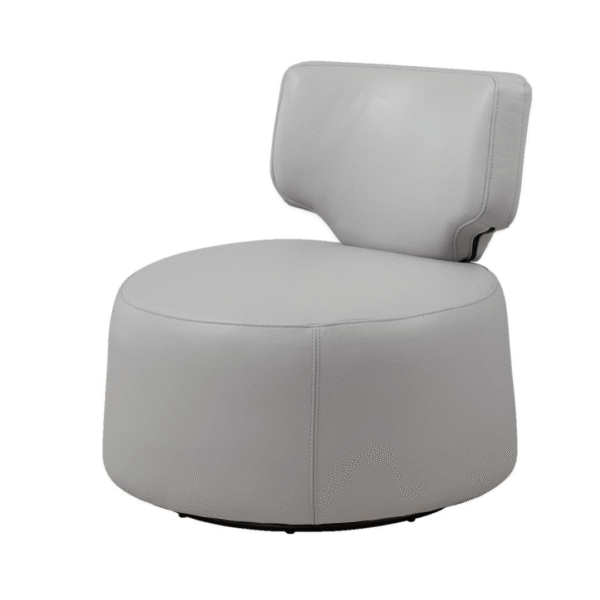 كرسي جلدي دوار (رمادي)