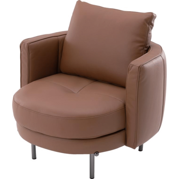 كرسي جلدي ترفيهي (برتقالي كهرماني)