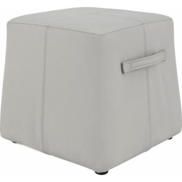 كرسي جلدي مربع للترفيه (رمادي مشمشي)