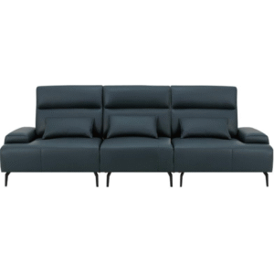 أريكة جلدية قابلة للتعديل بأربعة مقاعد (أزرق عتيق)