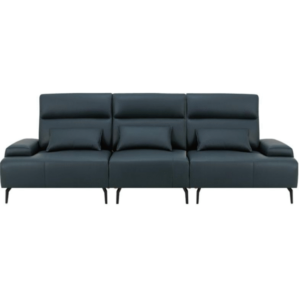 p33_163 أريكة جلدية قابلة للتعديل بأربعة مقاعد (أزرق عتيق)