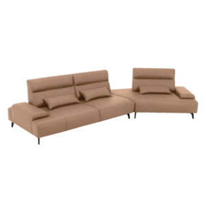 أريكة جلدية قابلة للتعديل بثلاثة مقاعد + R princess (برتقالي ساتاي)