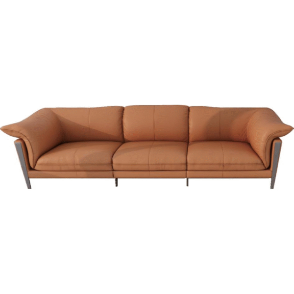 p36_178 أريكة جلدية بأربعة مقاعد (برتقالي دافئ)