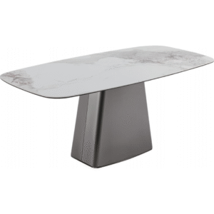 p39_186 طاولة طعام مستطيلة بطول 1.8 متر (لون أبيض لامع)