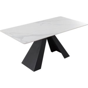 طاولة طعام بطول 1.8 متر (لون سنوبيرج الأبيض غير اللامع)