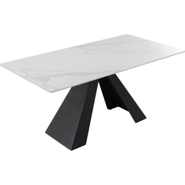 طاولة طعام بطول 1.8 متر (لون سنوبيرج الأبيض غير اللامع)