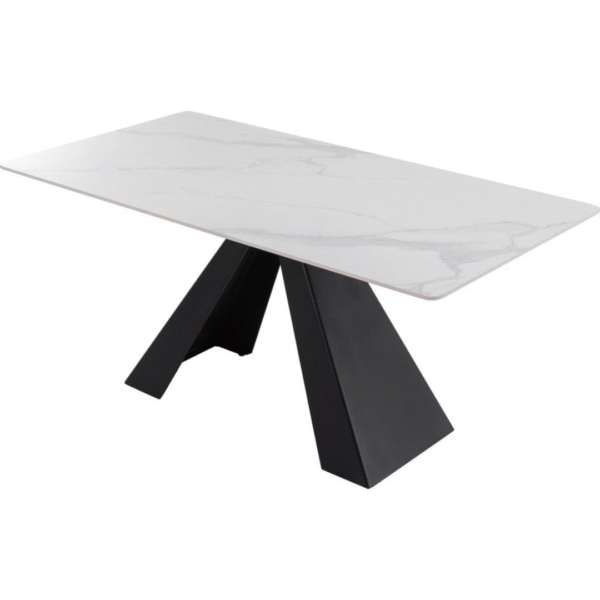 طاولة طعام بطول 1.6 متر (لون سنوبيرج الأبيض غير اللامع)