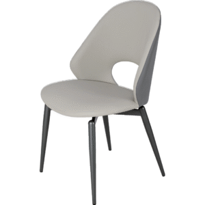 كرسي طعام دوار (رمادي غامق + بيج فاتح)