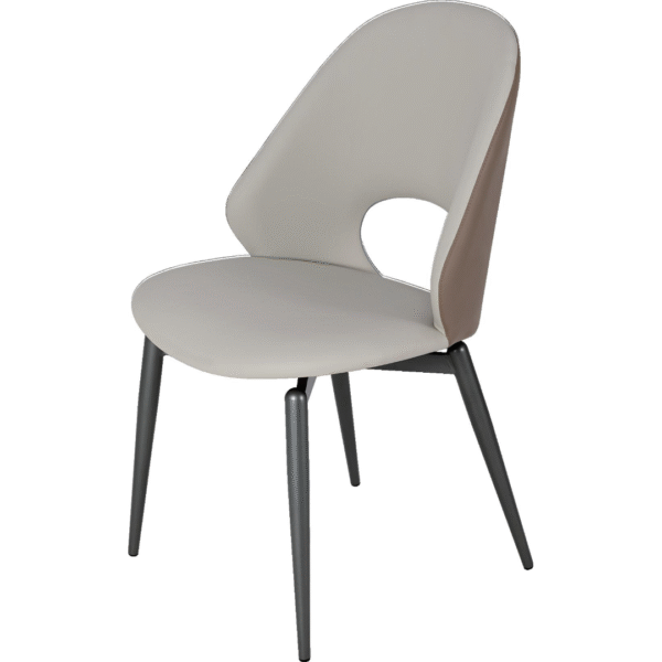 كرسي طعام (برتقالي فاتح + بيج فاتح)