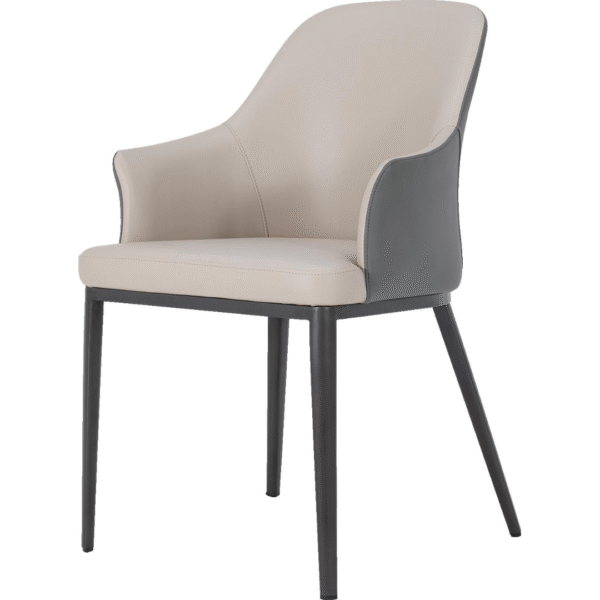 كرسي طعام (رمادي غامق + بيج فاتح)